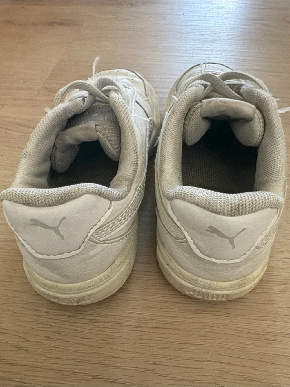 Puma Kids White Lace-Up Sneakers